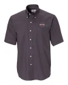 View image 1: Mississippi State Bulldogs Cutter & Buck Epic Easy Care Nailshead Mens Short Sleeve Dress Shirt Black Mannequin