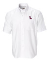 Ole Miss Rebels Cutter & Buck Epic Easy Care Nailshead Mens Short Sleeve Dress Shirt White Mannequin Thumbnail Image