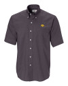 Iowa Hawkeyes Cutter & Buck Epic Easy Care Nailshead Mens Short Sleeve Dress Shirt Black Mannequin Thumbnail Image