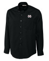 Mississippi State Bulldogs Cutter & Buck Epic Easy Care Fine Twill Mens Long Sleeve Dress Shirt Black Mannequin Thumbnail Image