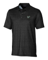 South Florida Bulls Cutter & Buck Pike Micro Floral Print Stretch Mens Polo Black Mannequin Thumbnail Image