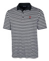 Utah Utes Cutter & Buck Mens Forge Polo Multi Stripe Black Mannequin Thumbnail Image