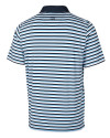 Ole Miss Rebels Cutter & Buck Mens Forge Polo Multi Stripe Atlas Light Blue Mannequin Back Thumbnail Image
