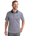 North Carolina Tar Heels Cutter & Buck Forge Tonal Stripe Stretch Mens Big and Tall Polo Liberty Navy Front Thumbnail Image
