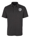 Texas A&M Aggies Cutter & Buck Advantage Tri-Blend Jersey Mens Big and Tall Pocket Polo Black Heather Mannequin Thumbnail Image