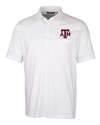 Texas A&M Aggies Cutter & Buck Advantage Tri-Blend Jersey Mens Big and Tall Pocket Polo White Mannequin Thumbnail Image