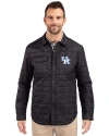 Kentucky Wildcats Cutter & Buck Rainier PrimaLoft® Mens Big and Tall Eco Insulated Quilted Shirt Jacket Black Front Thumbnail Image