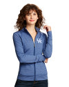 Kentucky Wildcats Cutter & Buck Shoreline Heathered Womens Full Zip Jacket Tour Blue Heather Front Thumbnail Image