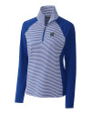 Memphis Tigers Cutter & Buck Forge Tonal Stripe Stretch Half Zip Womens Top Tour Blue Mannequin Thumbnail Image