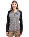 Kentucky Wildcats Cutter & Buck Forge Tonal Stripe Stretch Half Zip Womens Top Black Front Thumbnail Image