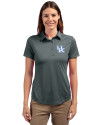 Kentucky Wildcats Cutter & Buck Prospect Eco Textured Stretch Recycled Womens Short Sleeve Polo Elemental Grey Front Thumbnail Image