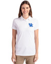 Kentucky Wildcats Cutter & Buck Advantage Eco Tri-Blend Pique Womens Polo White Front Thumbnail Image
