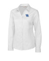 Kentucky Wildcats Cutter & Buck Epic Easy Care Fine Twill Womens Long Sleeve Dress Shirt White Mannequin Thumbnail Image
