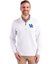 Kentucky Wildcats Cutter & Buck Traverse Stretch Eco Quarter Zip Mens Pullover White Front Thumbnail Image