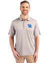 Kentucky Wildcats Cutter & Buck Forge Pencil Stripe Stretch Mens Polo Polished Medium Gray Front Thumbnail Image