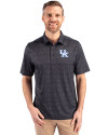 Kentucky Wildcats Cutter & Buck Pike Micro Floral Print Stretch Mens Polo Black Front Thumbnail Image