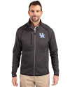 Kentucky Wildcats Cutter & Buck Mainsail Sweater-Knit Mens Big and Tall Full Zip Jacket Charcoal Heather Front Thumbnail Image