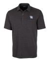 Kentucky Wildcats Cutter & Buck Advantage Tri-Blend Jersey Mens Big and Tall Pocket Polo Black Heather Mannequin Thumbnail Image