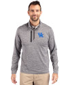 Kentucky Wildcats Cutter & Buck Stealth Heathered Quarter Zip Mens Pullover Elemental Grey Front Thumbnail Image