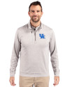 Kentucky Wildcats Cutter & Buck Stealth Heathered Quarter Zip Mens Pullover Polished Medium Gray Front Thumbnail Image