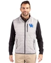 View image 4: Kentucky Wildcats Cutter & Buck Rainier Recycled Insulated Puffer Mens Full Zip Vest Polished Medium Gray Front