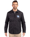 Kentucky Wildcats Cutter & Buck Rainier PrimaLoft® Mens Eco Insulated Quilted Shirt Jacket Black Front Thumbnail Image