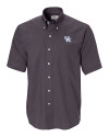 Kentucky Wildcats Cutter & Buck Epic Easy Care Nailshead Mens Big and Tall Short Sleeve Dress Shirt Black Mannequin Thumbnail Image