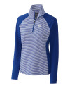 Air Force Falcons Cutter & Buck Forge Tonal Stripe Stretch Half Zip Womens Top Tour Blue Mannequin Thumbnail Image