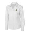 Appalachian State Mountaineers Cutter & Buck Epic Easy Care Fine Twill Womens Long Sleeve Dress Shirt White Mannequin Thumbnail Image
