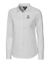 Appalachian State Mountaineers Cutter & Buck Stretch Oxford Womens Long Sleeve Dress Shirt White Mannequin Thumbnail Image