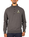 Appalachian State Mountaineers Cutter & Buck Saturday Cotton Blend Mens Mock Pullover Sweatshirt Charcoal Heather Front Thumbnail Image