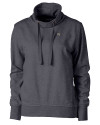 Wake Forest Demon Deacons Cutter & Buck Saturday Cotton Blend Womens Funnel Neck Sweatshirt Charcoal Heather Mannequin Thumbnail Image
