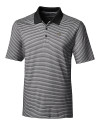 Wake Forest Demon Deacons Cutter & Buck Forge Tonal Stripe Stretch Mens Big and Tall Polo Black Mannequin Thumbnail Image