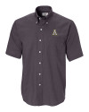 Appalachian State Mountaineers Cutter & Buck Epic Easy Care Nailshead Mens Big and Tall Short Sleeve Dress Shirt Black Mannequin Thumbnail Image