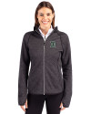 Dartmouth Big Green Cutter & Buck Mainsail Full Zip Hooded Womens Jacket Charcoal Heather Front Thumbnail Image