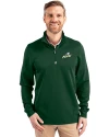 Florida Gulf Coast Eagles Cutter & Buck Traverse Stretch Eco Quarter Zip Mens Pullover Hunter Green Front Thumbnail Image