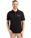 Central Missouri Mules Cutter & Buck Advantage Eco Tri-Blend Pique Mens Polo Black Front Thumbnail Image