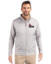 Central Missouri Mules Cutter & Buck Stealth Hybrid Quilted Mens Big and Tall Full Zip Windbreaker Jacket Polished Medium Gray Front Thumbnail Image