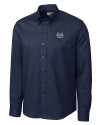 Utah State Aggies Cutter & Buck Epic Easy Care Nailshead Mens Long Sleeve Dress Shirt Navy Blue Mannequin Thumbnail Image