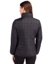 Bryant University Bulldogs Cutter & Buck Rainier PrimaLoft®  Womens Eco Insulated Full Zip Puffer Jacket Black Back Thumbnail Image