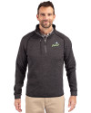 Florida Gulf Coast Eagles Cutter & Buck Mainsail Sweater-Knit Mens Half Zip Pullover Jacket Charcoal Heather Front Thumbnail Image