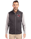 Eastern Washington Eagles Cutter & Buck Mainsail Sweater-Knit Mens Full Zip Vest Charcoal Heather Front Thumbnail Image