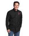Eastern Washington Eagles Cutter & Buck Epic Easy Care Fine Twill Mens Long Sleeve Dress Shirt Black Front Thumbnail Image