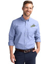 Florida Gulf Coast Eagles Cutter & Buck Stretch Oxford Mens Long Sleeve Dress Shirt French Blue Front Thumbnail Image