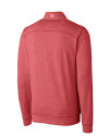 Eastern Washington Eagles Cutter & Buck Shoreline Heathered Quarter Zip Mens Big and Tall Pullover Cardinal Red Heather Mannequin Back Thumbnail Image