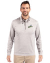 Florida Gulf Coast Eagles Cutter & Buck Stealth Heathered Quarter Zip Mens Pullover Polished Medium Gray Front Thumbnail Image