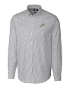 Florida Gulf Coast Eagles Cutter & Buck Stretch Oxford Stripe Mens Big and Tall Long Sleeve Dress Shirt Charcoal Mannequin Thumbnail Image