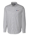 Fairleigh Dickinson Knights Cutter & Buck Stretch Oxford Stripe Mens Big and Tall Long Sleeve Dress Shirt Charcoal Mannequin Thumbnail Image