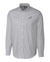 Florida Gulf Coast Eagles Cutter & Buck Stretch Oxford Stripe Mens Long Sleeve Dress Shirt Charcoal Mannequin Thumbnail Image