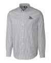 Creighton Bluejays Cutter & Buck Stretch Oxford Stripe Mens Long Sleeve Dress Shirt Charcoal Mannequin Thumbnail Image